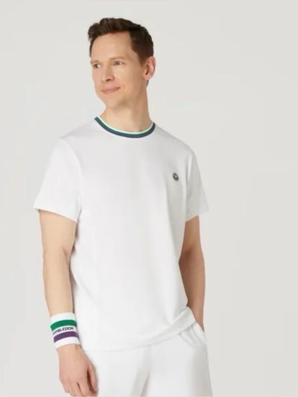 Wimbledon Core Performance Tee White Moisture Wicking Athletic Shirt XL